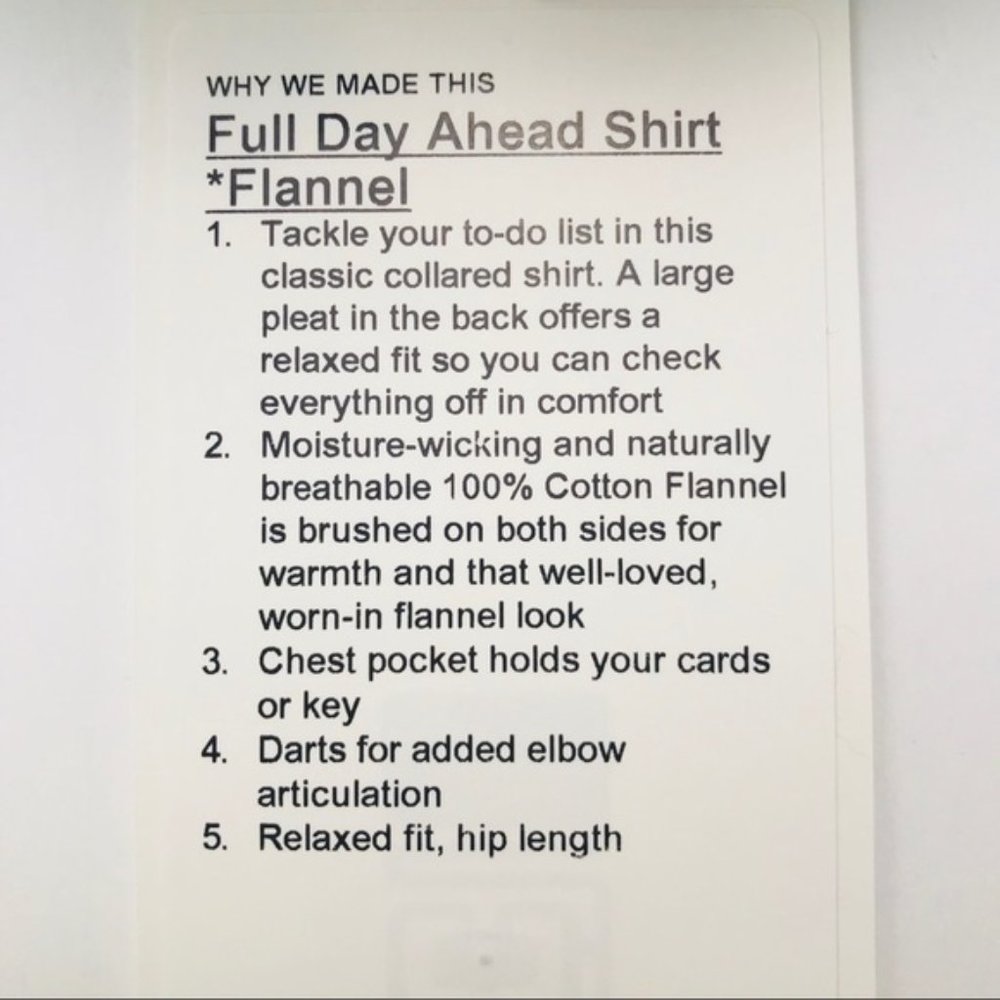 Lululemon Full Day Ahead Shirt Flannel - Picture 3 of 5